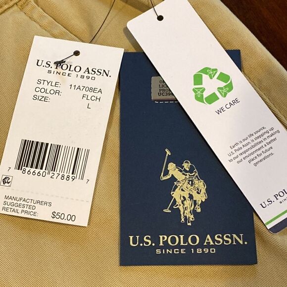 U.S. Polo Assn. Mens Jogger Short Tan Size Large - Picture 4 of 9